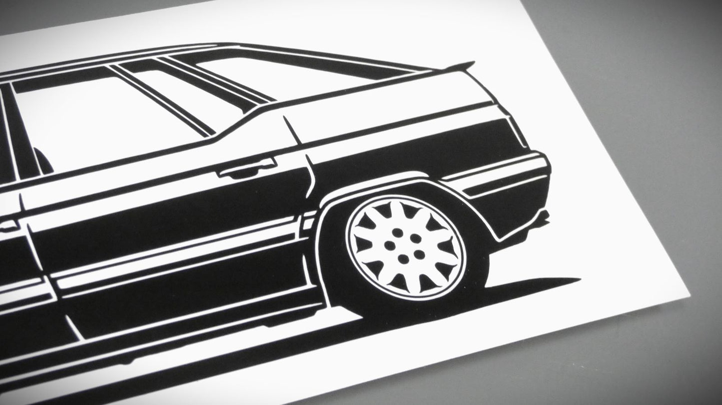 Citroen XM Y4 Monte Carlo Felge Aufkleber Sticker Silhouette Detailansicht Heck