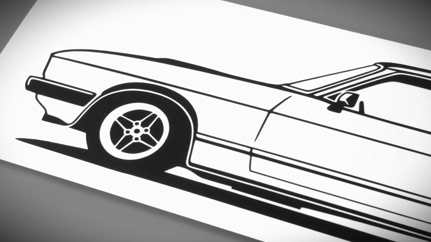 Ford Capri MK2 Aufkleber Sticker Silhouette Detailansicht Front