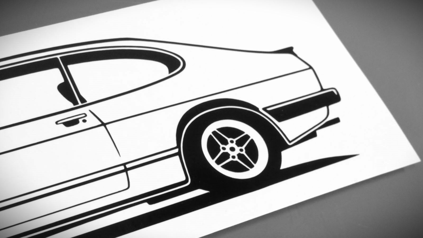 Ford Capri MK2 Aufkleber Sticker Silhouette Detailansicht Heck