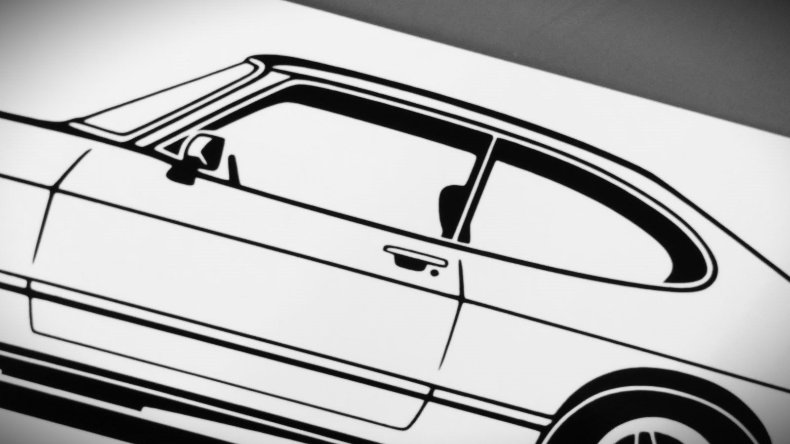Ford Capri MK2 Aufkleber Sticker Silhouette Detailansicht