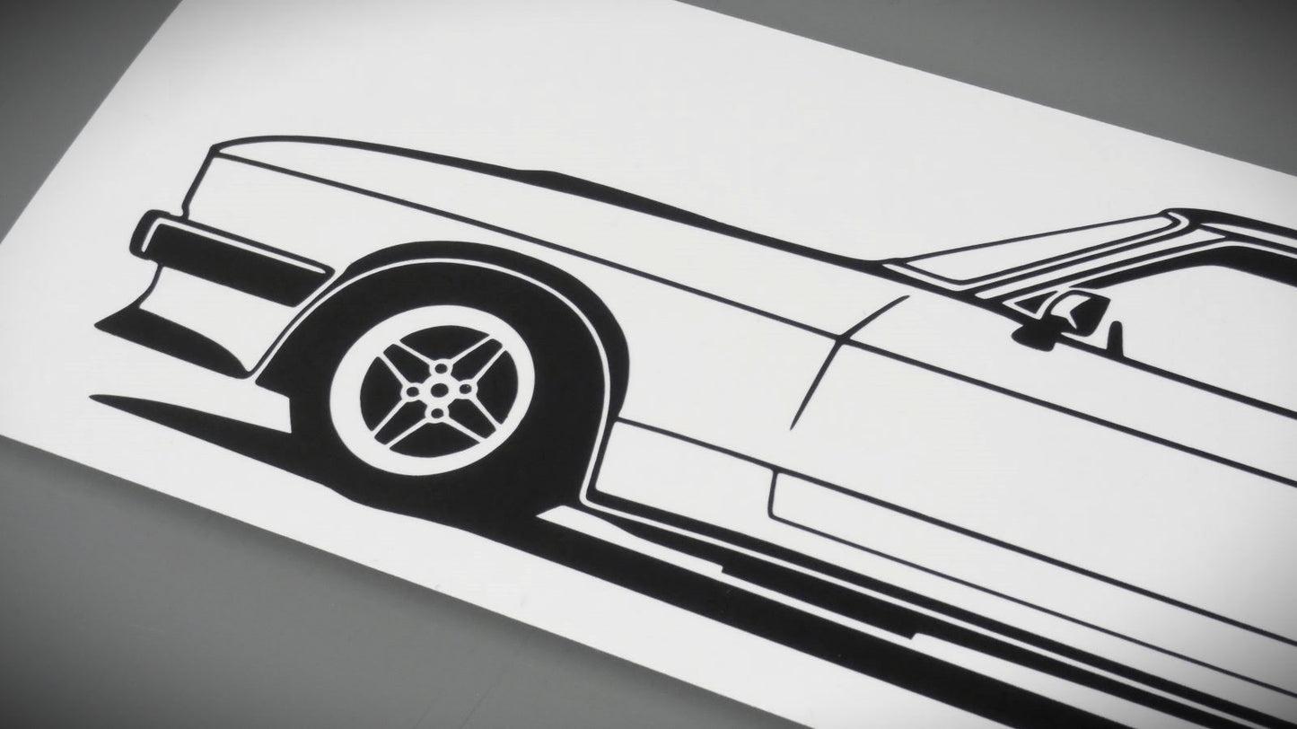Ford Capri MK2 Turbo Aufkleber Sticker Silhouette Detailansicht Front