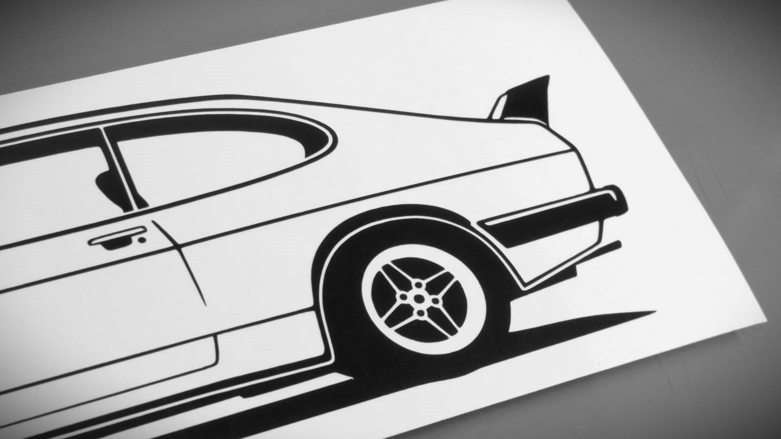Ford Capri MK2 Turbo Aufkleber Sticker Silhouette Detailansicht Heck