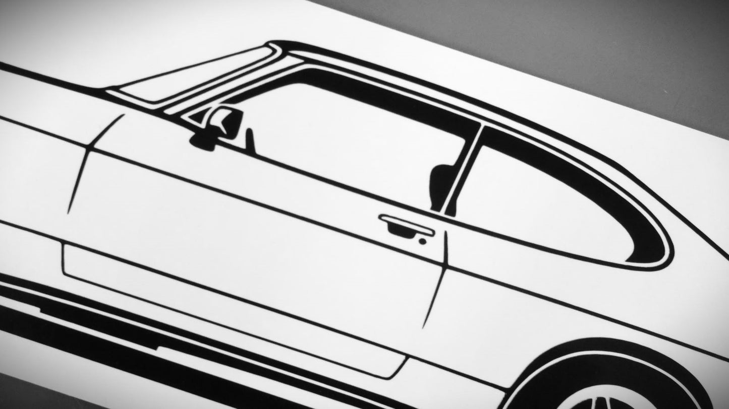 Ford Capri MK2 Turbo Aufkleber Sticker Silhouette Detailansicht