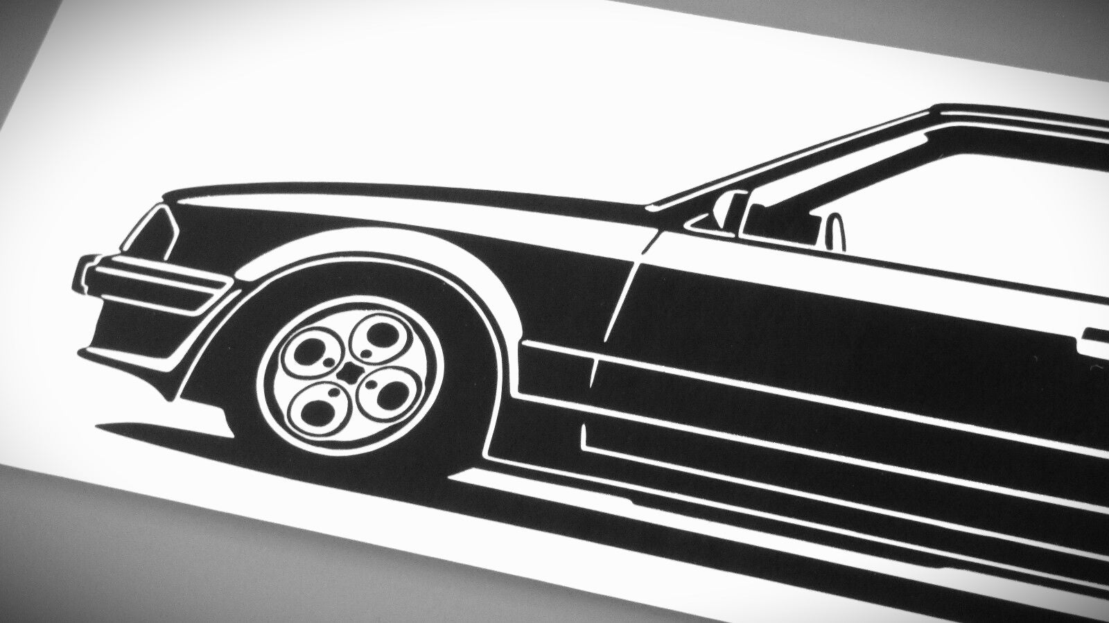 Ford Escort XR3i Aufkleber Sticker Silhouette Detailansicht Front