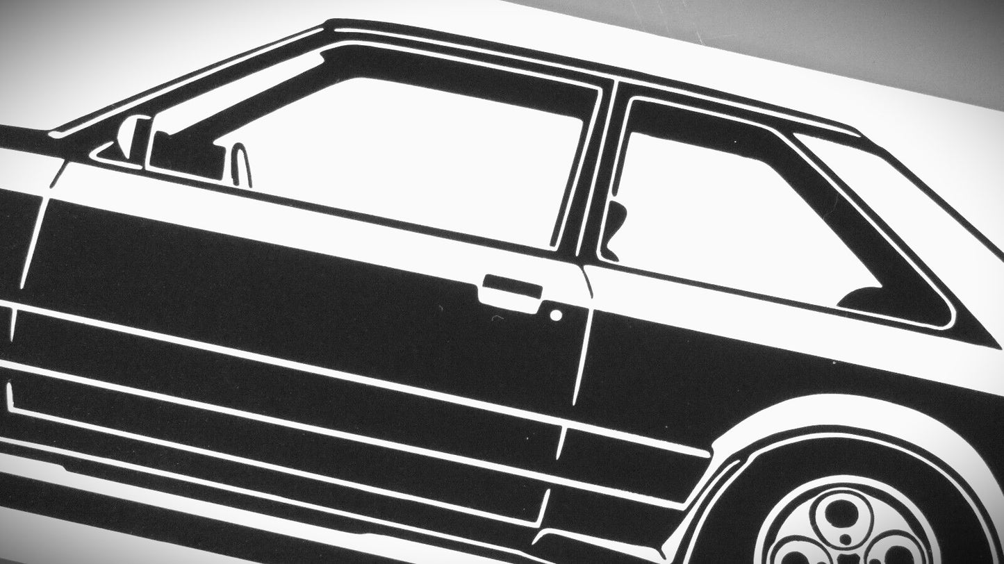 Ford Escort XR3i Aufkleber Sticker Silhouette Detailansicht