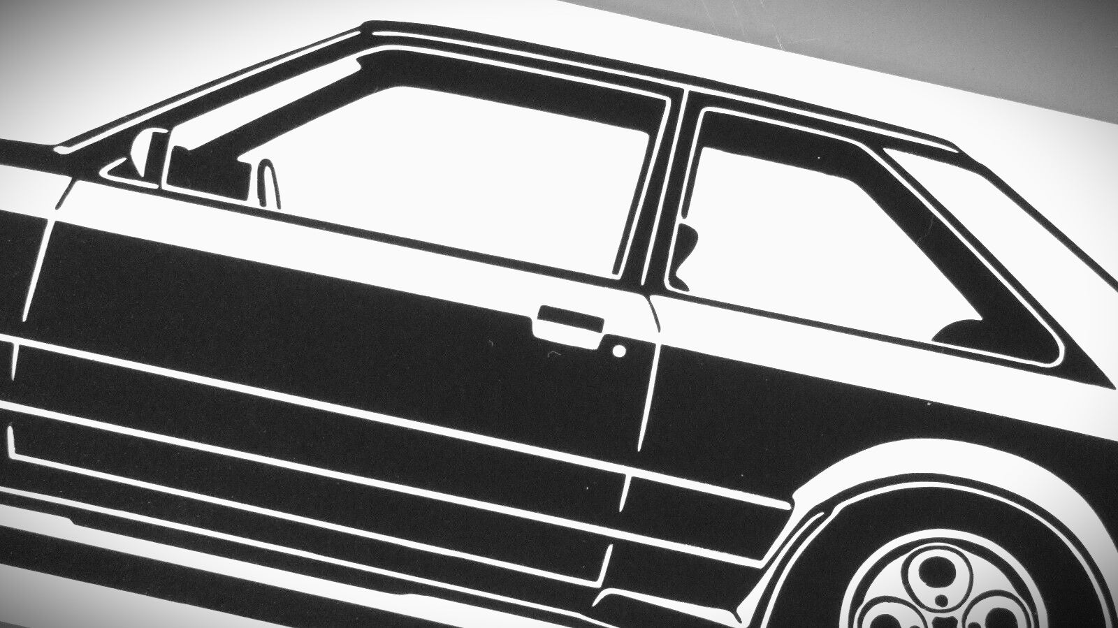 Ford Escort XR3i Aufkleber Sticker Silhouette Detailansicht