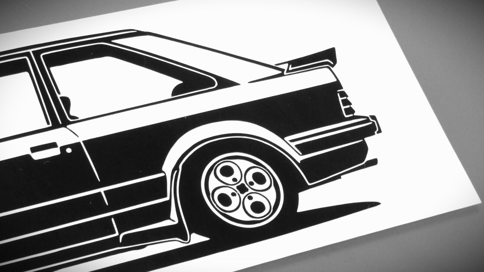 Ford Escort XR3i Aufkleber Sticker Silhouette Detailansicht Heck