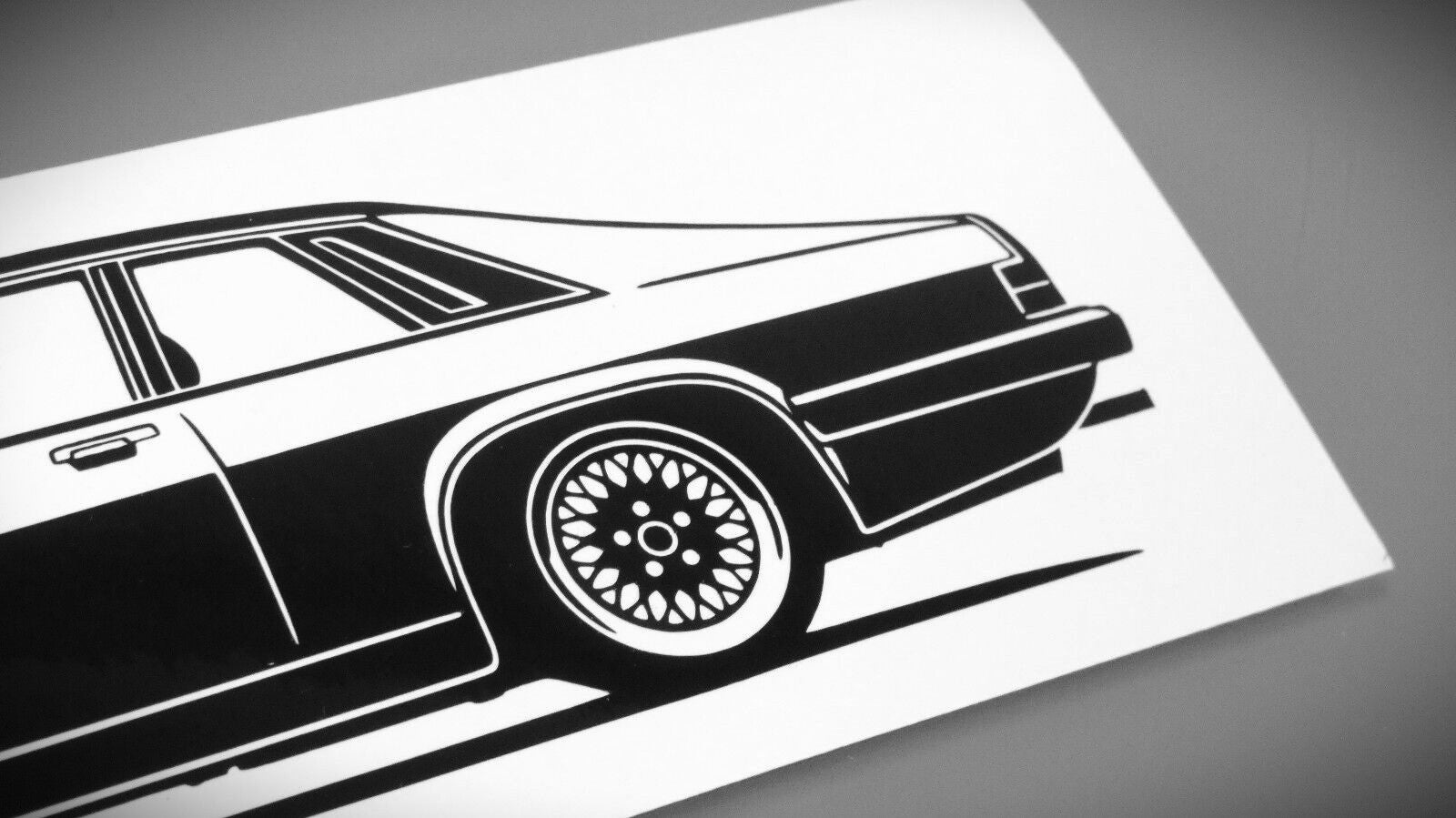 Jaguar XJS Coupé Aufkleber Sticker Silhouette Detailansicht Heck