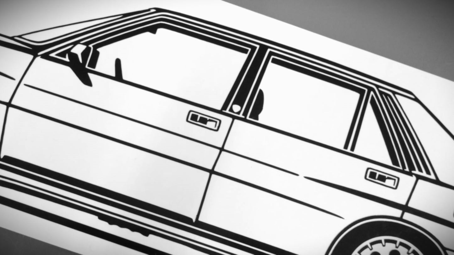 Lancia Delta HF Integrale 16V Aufkleber Sticker Silhouette Detailansicht