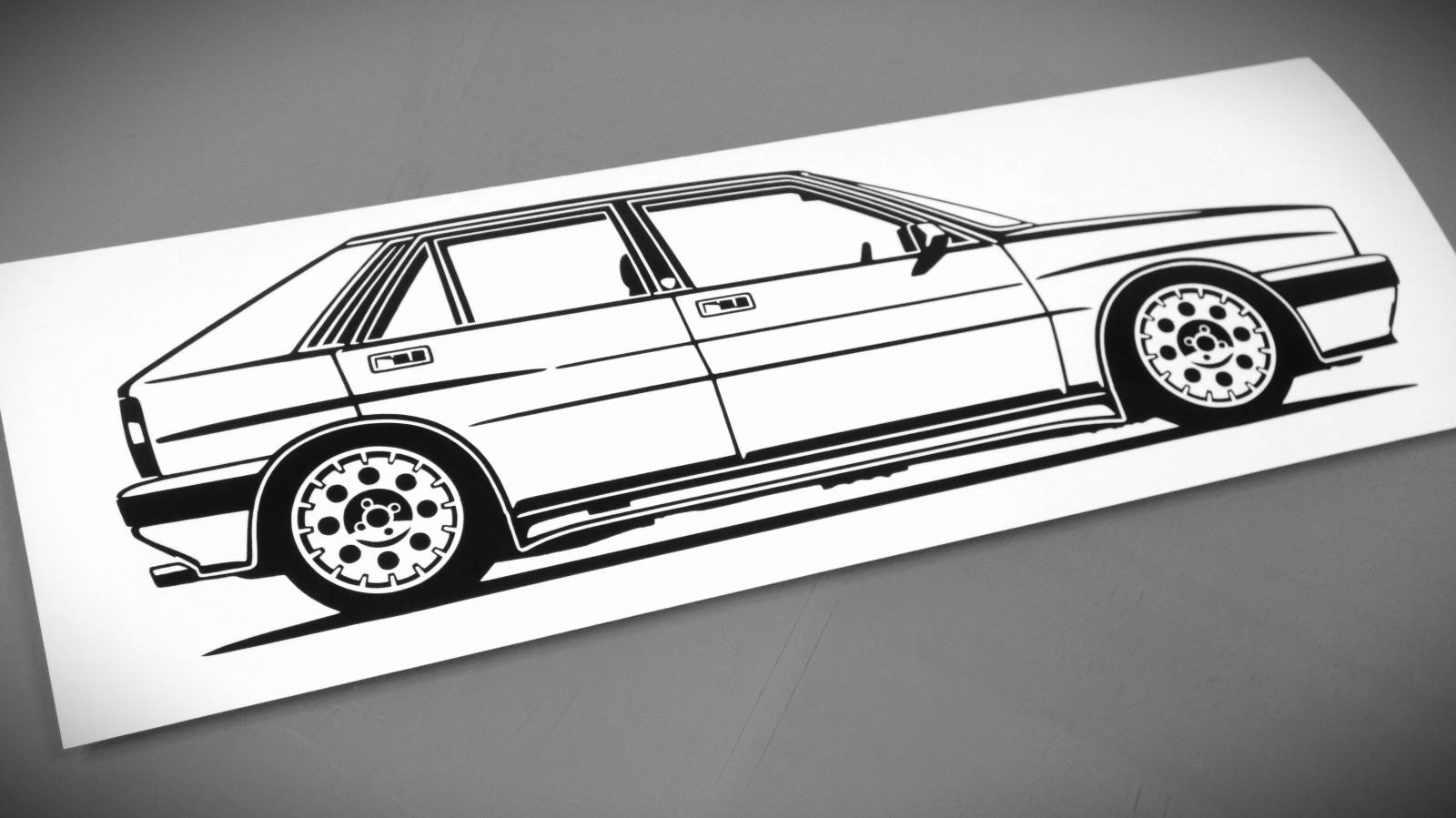 Lancia Delta HF Integrale 8V Aufkleber Sticker Silhouette Fahrzeugansicht Rechts