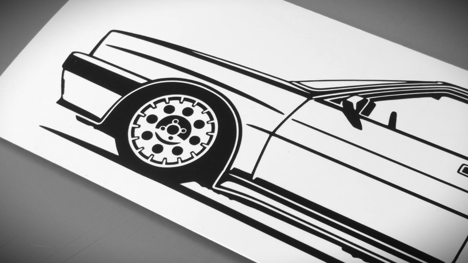 Lancia Delta HF Integrale 8V Aufkleber Sticker Silhouette Detailansicht Front