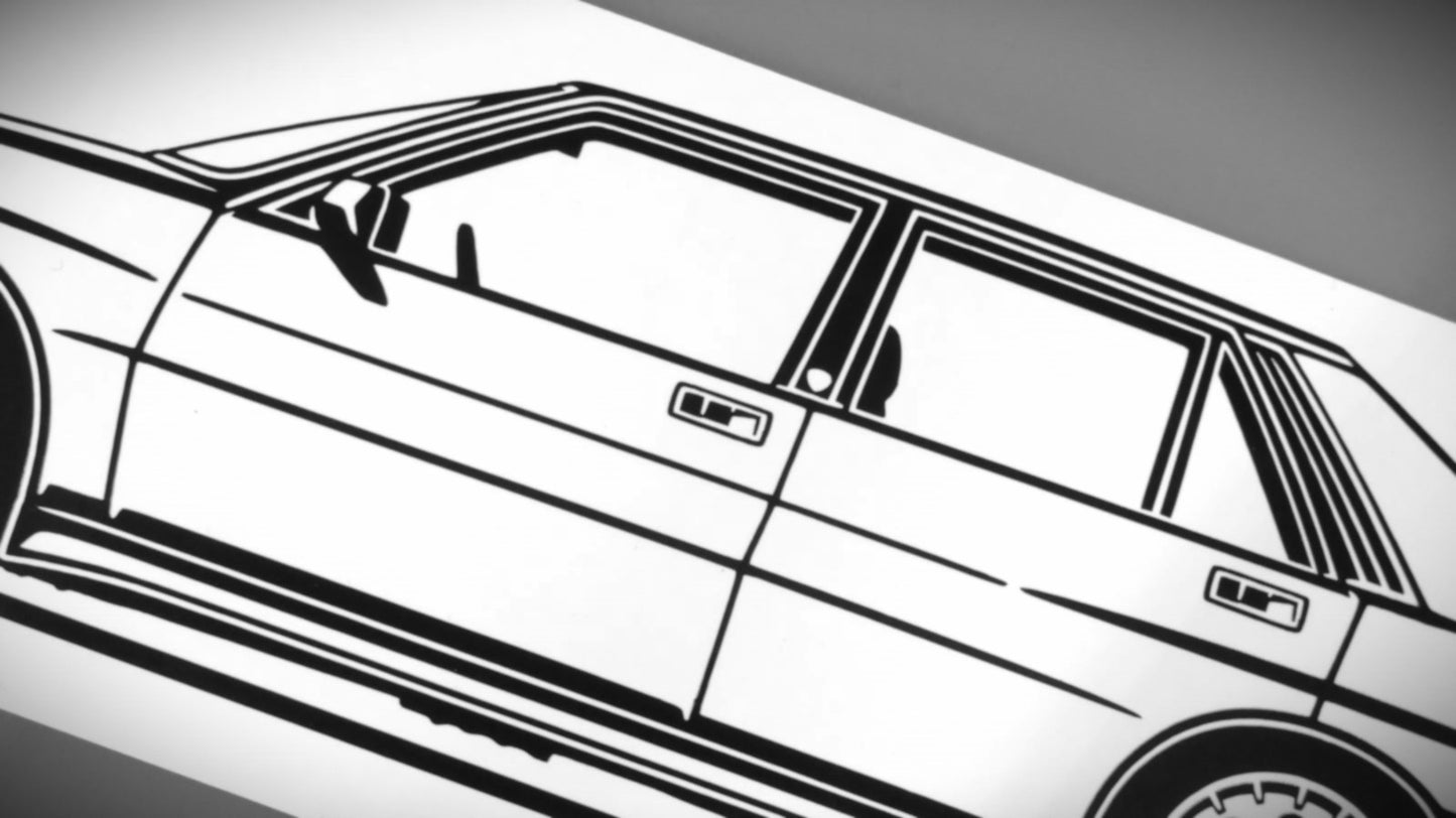 Lancia Delta HF Integrale 8V Aufkleber Sticker Silhouette Detailansicht