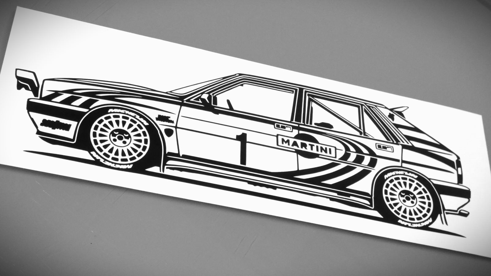 Lancia Delta HF Integrale 16V Gruppe A Aufkleber Sticker Silhouette Fahrzeugansicht Links