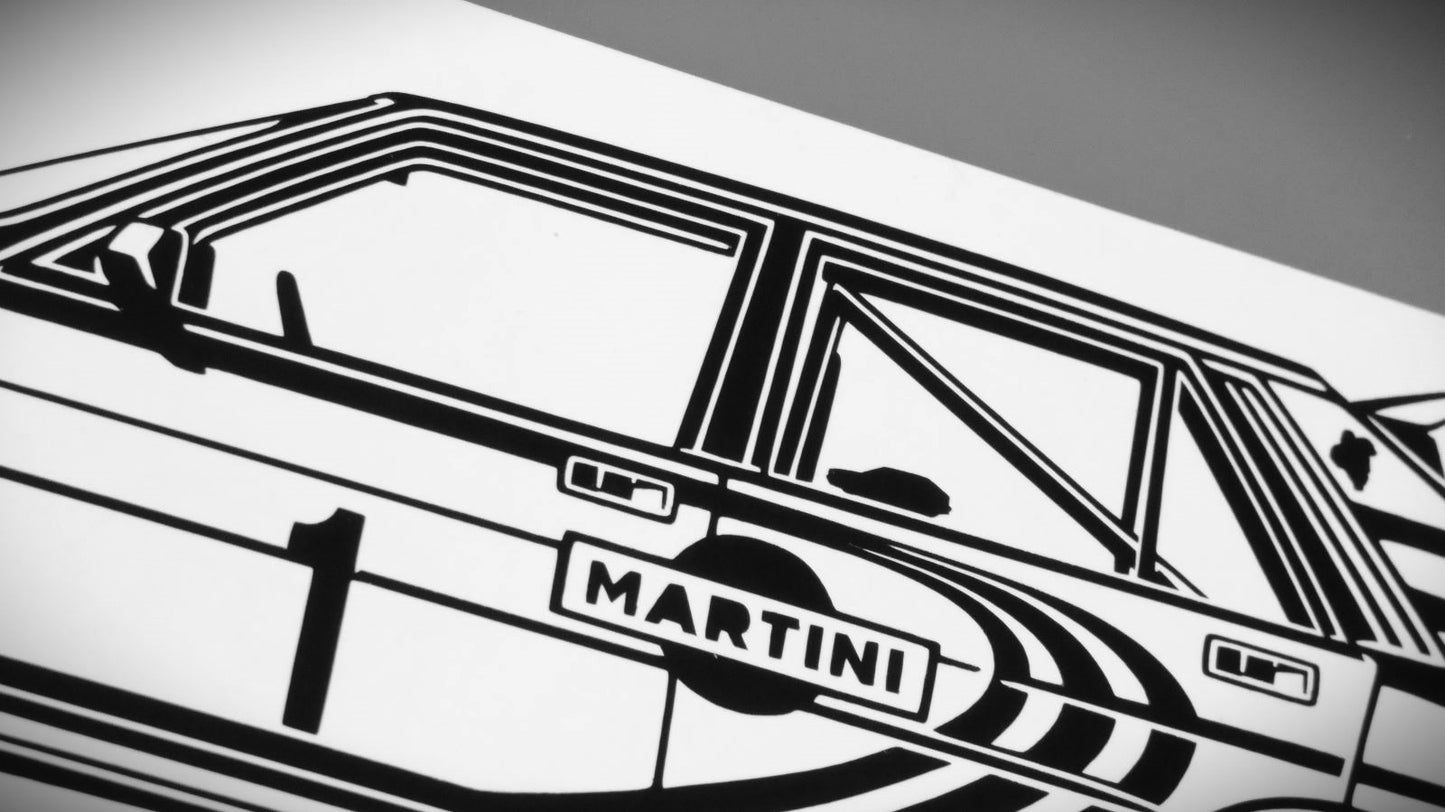 Lancia Delta HF Integrale 16V Gruppe A Aufkleber Sticker Silhouette Detailansicht