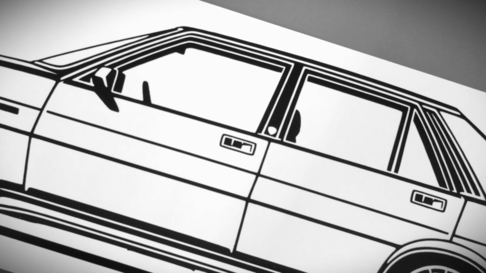 Lancia Delta HF Turbo Aufkleber Sticker Silhouette Detailansicht