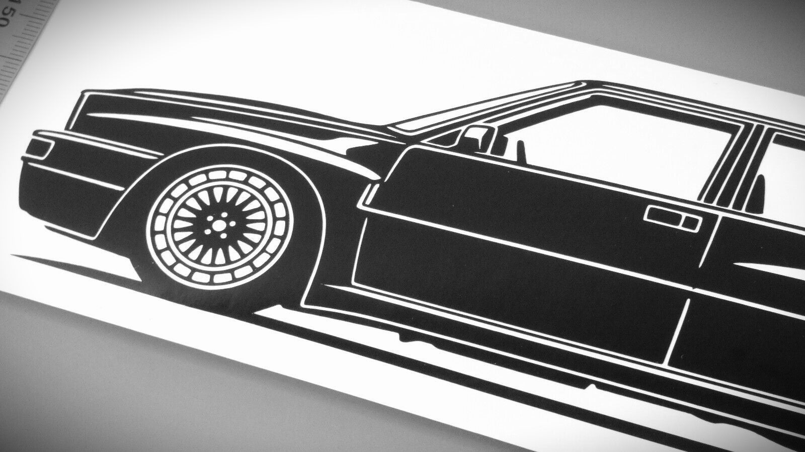 Lancia Delta HF Integrale Tuning Aufkleber Sticker Silhouette Detailansicht Front