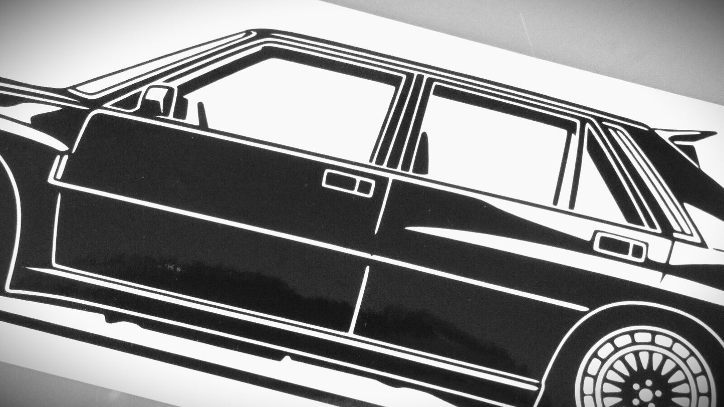 Lancia Delta HF Integrale Tuning Aufkleber Sticker Silhouette Detailansicht