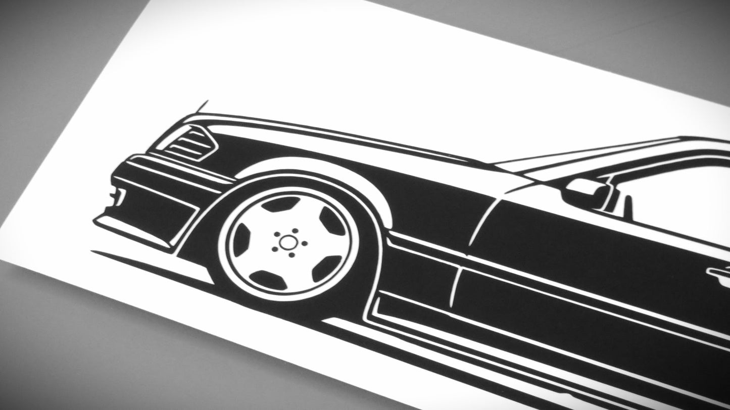 Mercedes Benz W202 C36 AMG C-Klasse Aufkleber Sticker Silhouette Detailansicht Front