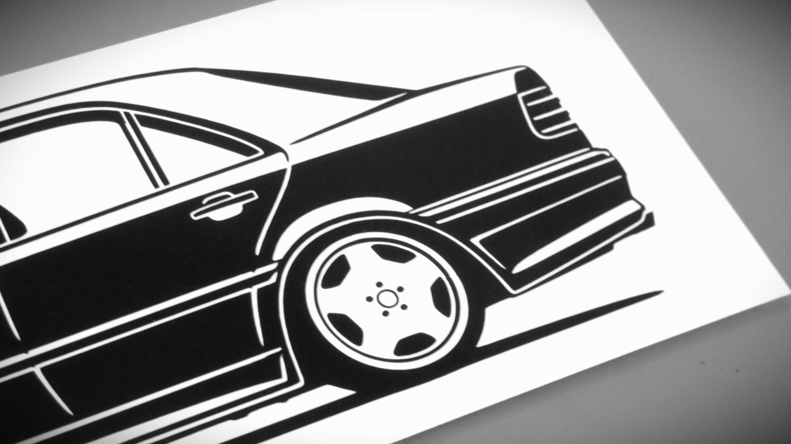 Mercedes Benz W202 C36 AMG C-Klasse Aufkleber Sticker Silhouette Detailansicht Heck
