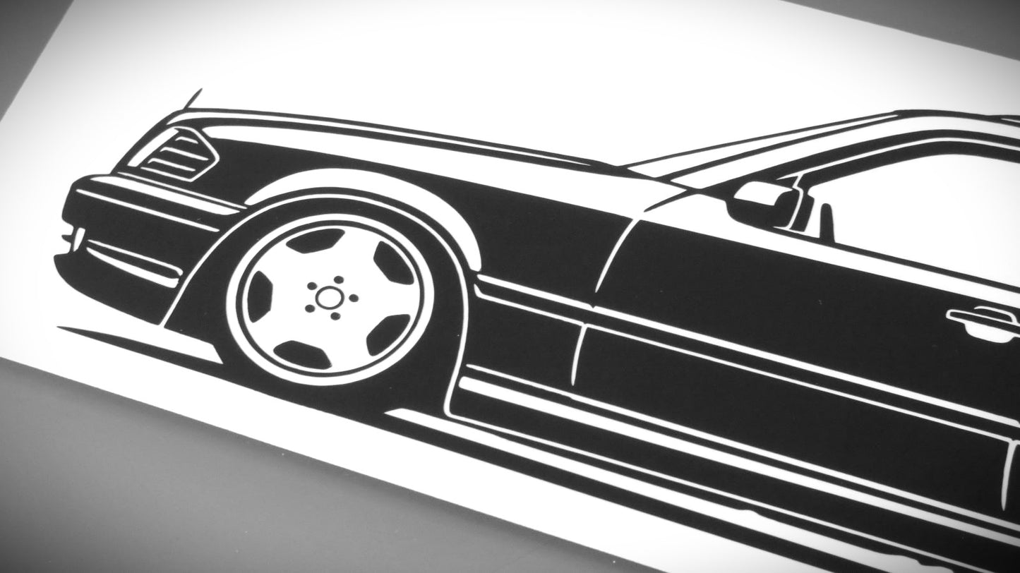 Mercedes Benz S202 C43 AMG T-Modell Aufkleber Sticker Silhouette Detailansicht Front