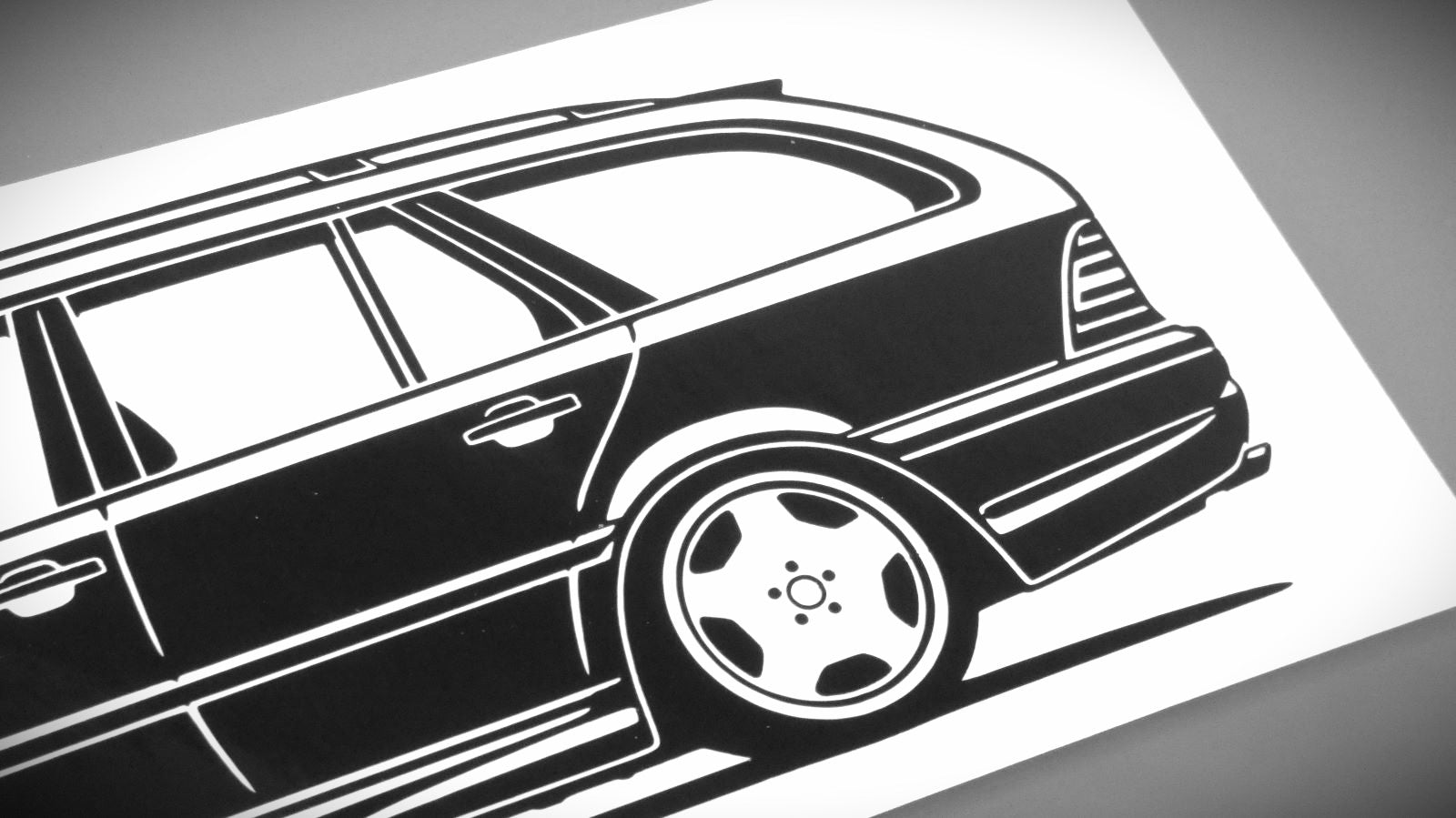 Mercedes Benz S202 C43 AMG T-Modell Aufkleber Sticker Silhouette Detailansicht Heck