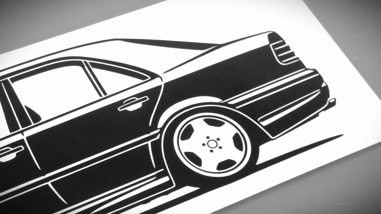 Mercedes Benz W202 C43 AMG C-Klasse Aufkleber Sticker Silhouette Detailansicht Heck