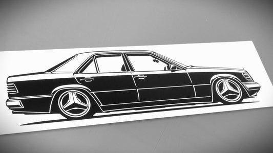 Mercedes Benz W124 Tuning Aufkleber Sticker Silhouette Fahrzeugansicht Rechts