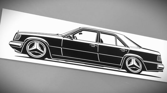 Mercedes Benz W124 Tuning Aufkleber Sticker Silhouette Fahrzeugansicht Links