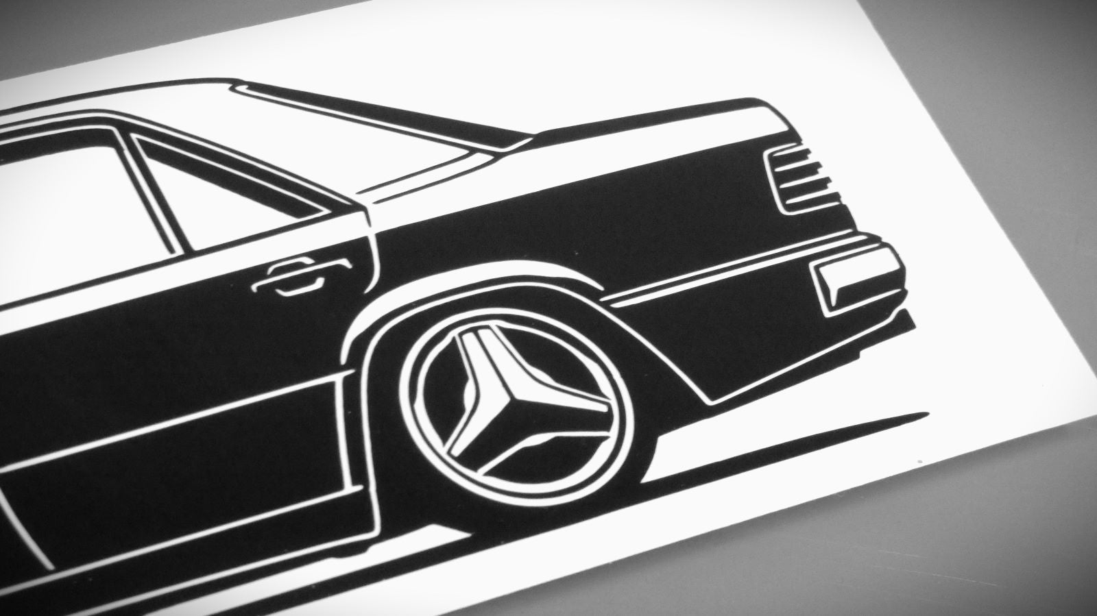 Mercedes Benz W124 Tuning Aufkleber Sticker Silhouette Detailansicht Heck