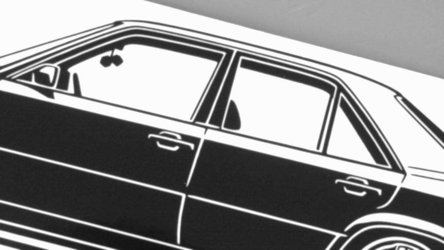 Mercedes Benz W124 Tuning Aufkleber Sticker Silhouette Detailansicht