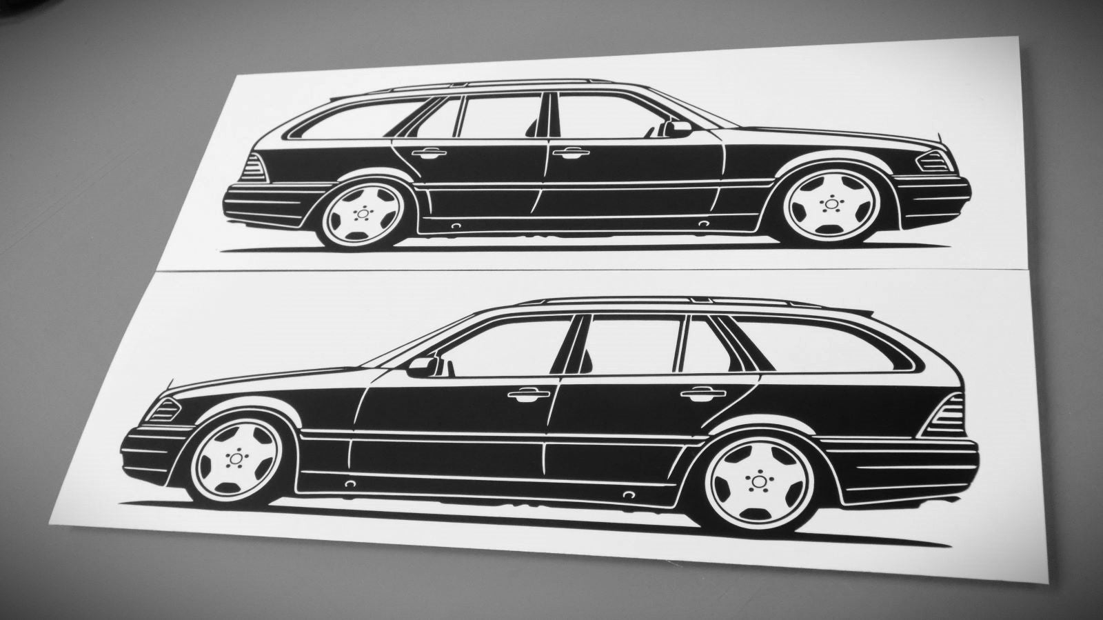 Mercedes Benz S202 C-Klasse T-Modell Aufkleber Sticker Silhouette Fahrzeugansicht Links und Rechts