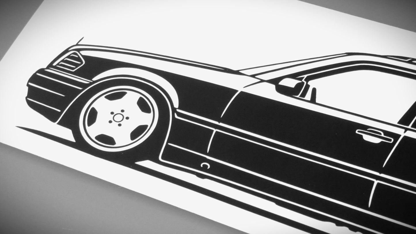 Mercedes Benz S202 C-Klasse T-Modell Aufkleber Sticker Silhouette Detailansicht Front