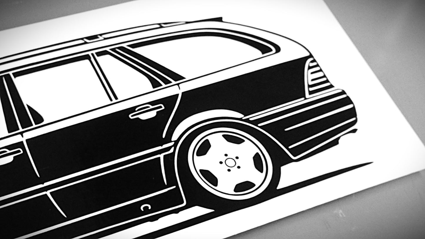 Mercedes Benz S202 C-Klasse T-Modell Aufkleber Sticker Silhouette Detailansicht Heck