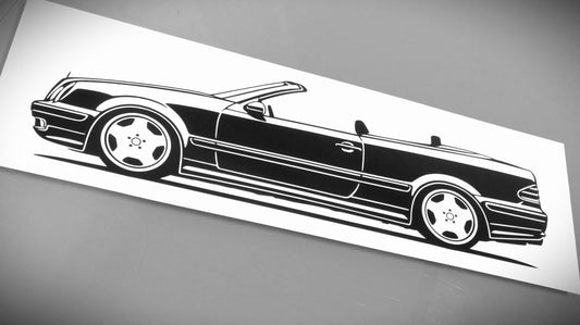Mercedes Benz CLK A208 Cabrio Aufkleber Sticker Silhouette Fahrzeugansicht Links