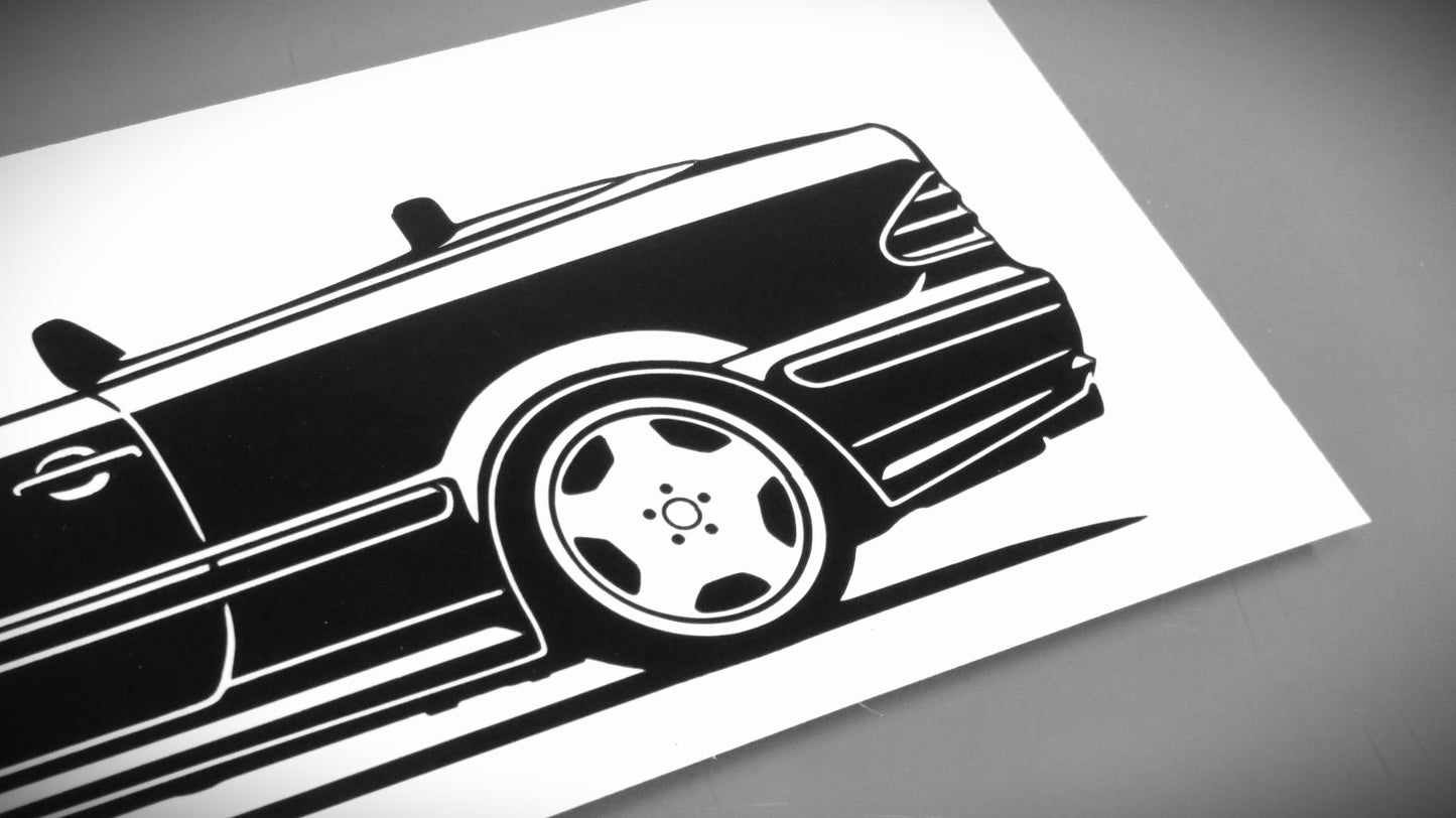 Mercedes Benz CLK A208 Cabrio Aufkleber Sticker Silhouette Detailansicht Heck