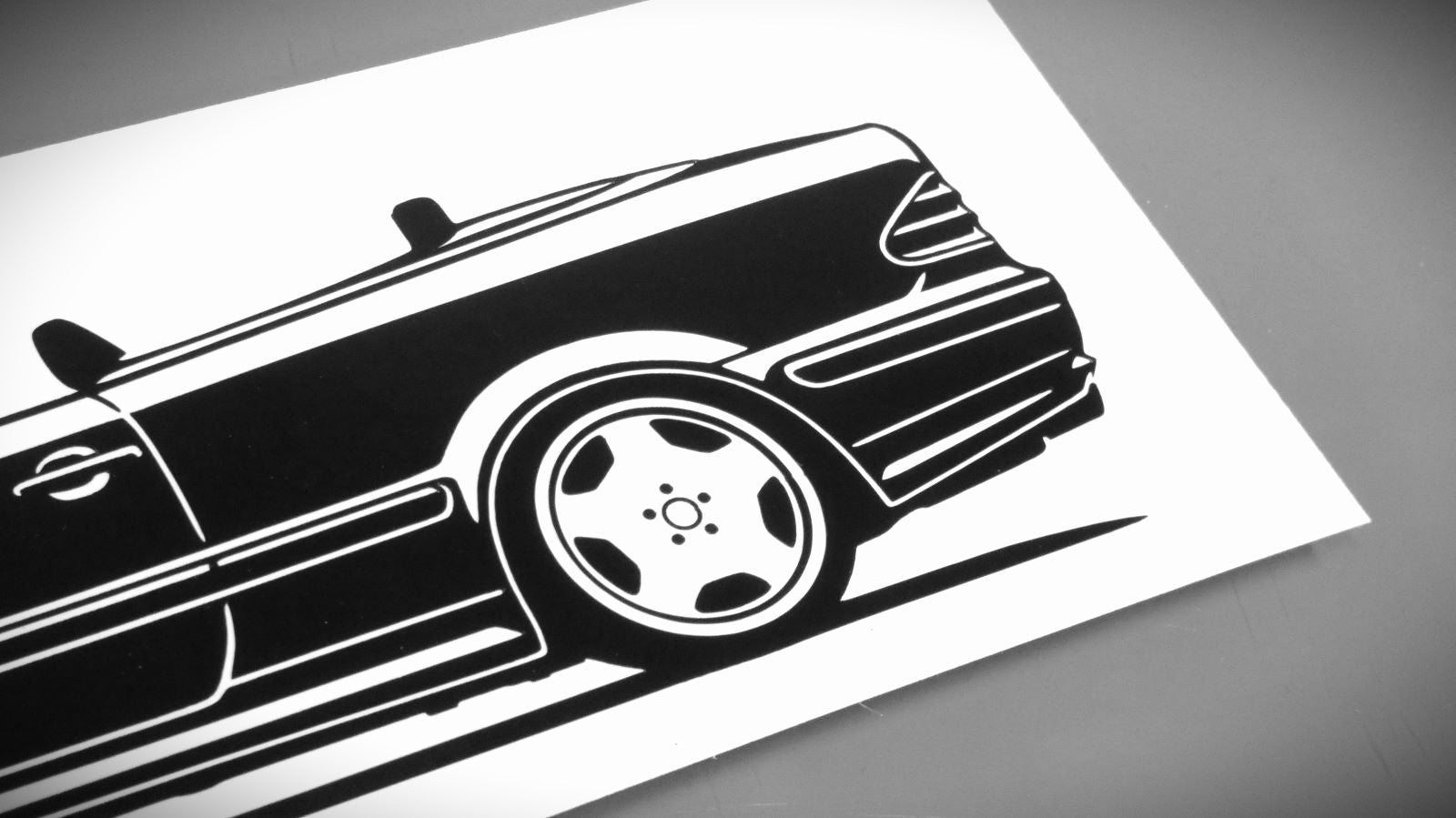 Mercedes Benz CLK A208 Cabrio Aufkleber Sticker Silhouette Detailansicht Heck