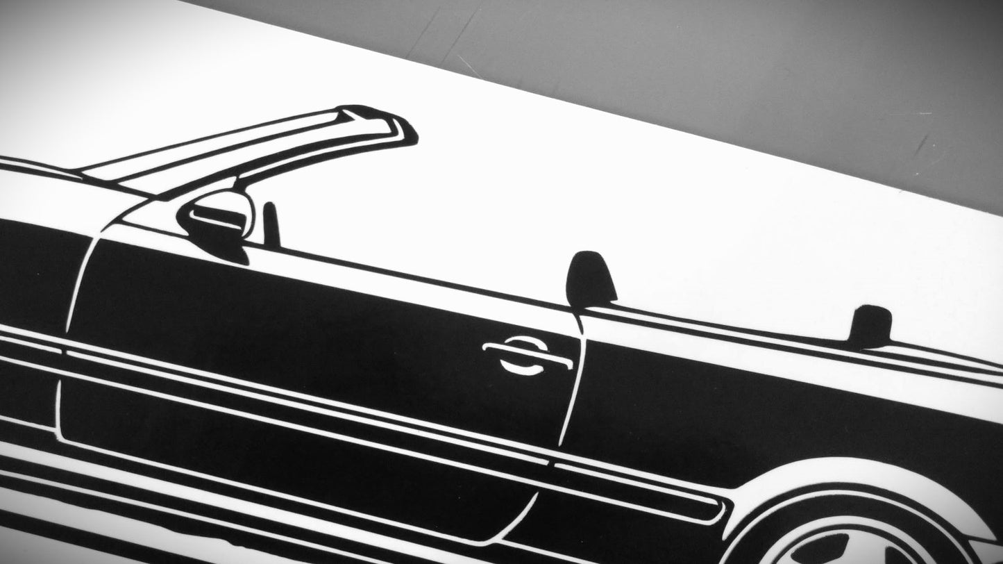 Mercedes Benz CLK A208 Cabrio Aufkleber Sticker Silhouette Detailansicht
