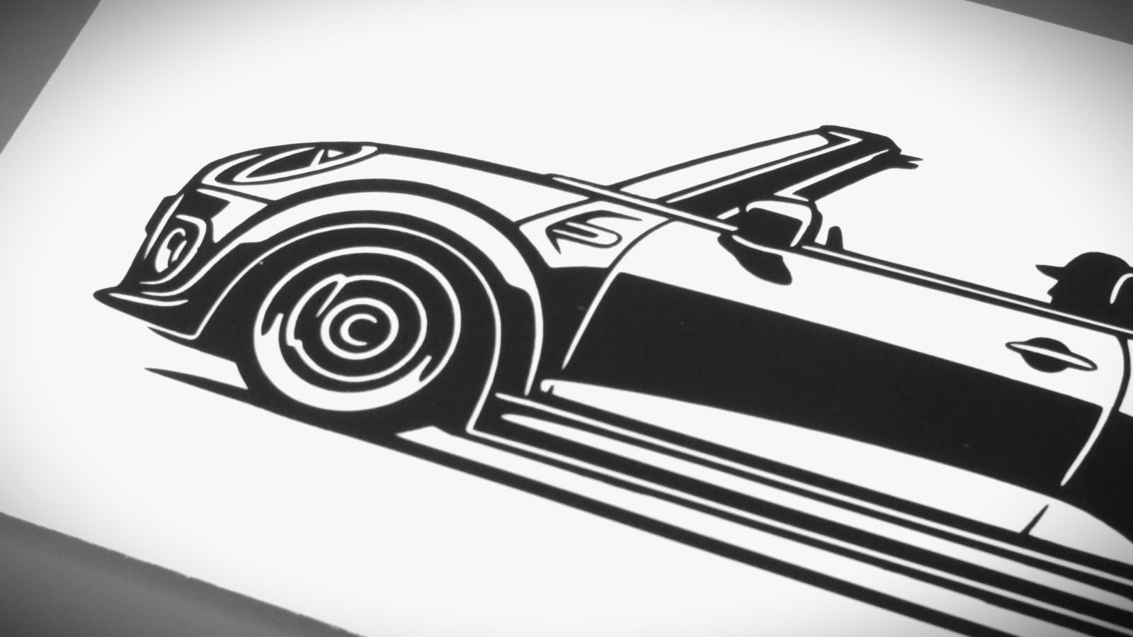 Mini Cooper S Cabrio Frontscheibenaufkleber Sticker Silhouette Detailansicht Front