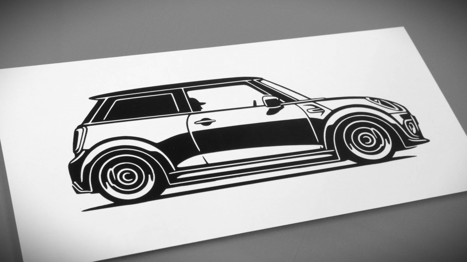 Mini Cooper S  Frontscheibenaufkleber Sticker Silhouette Fahrzeugseitenansicht Rechts