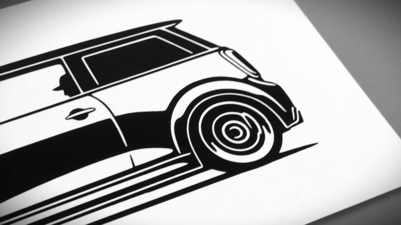 Mini Cooper S  Frontscheibenaufkleber Sticker Silhouette Detailansicht Heck