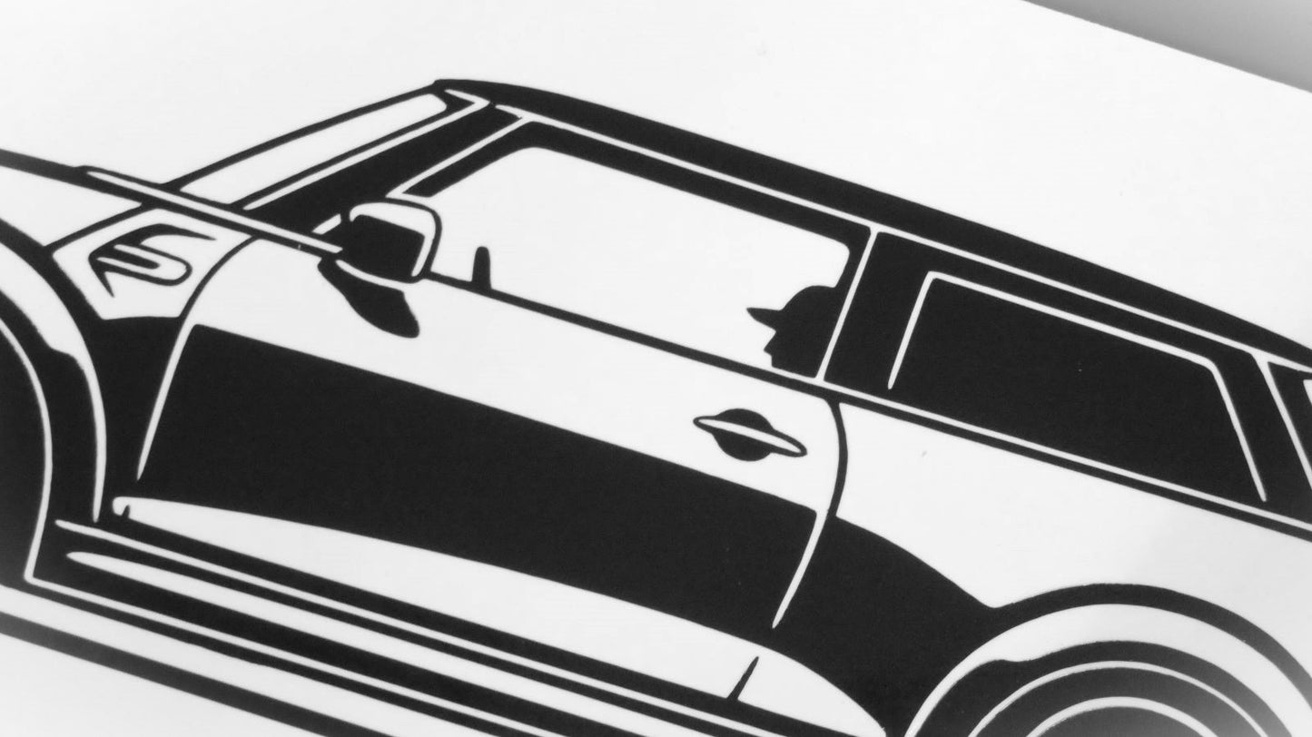 Mini Cooper S  Frontscheibenaufkleber Sticker Silhouette Detailansicht