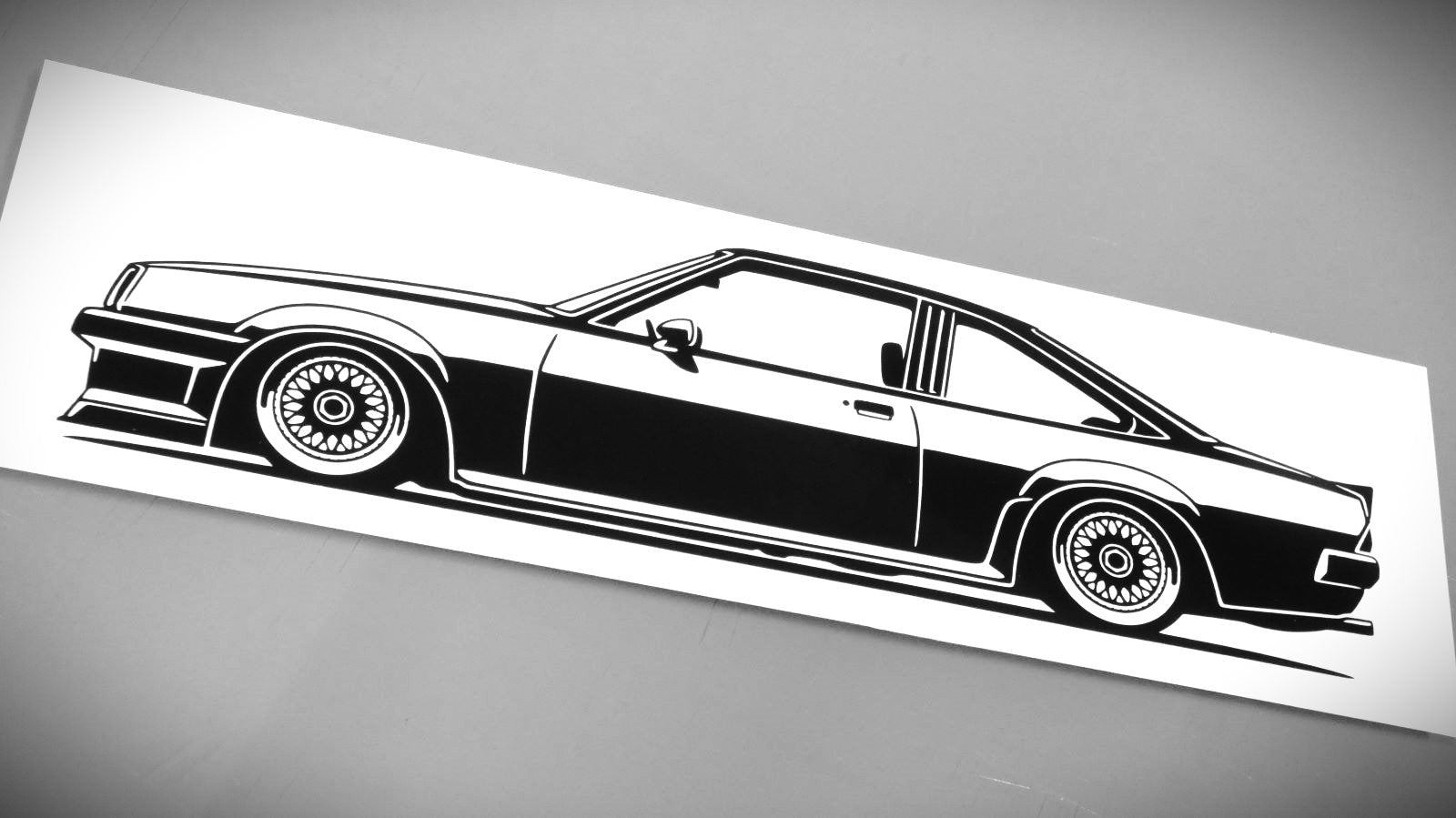 Opel Manta B GTE GSi BBS Aufkleber Sticker Silhouette Fahrzeugansicht Links