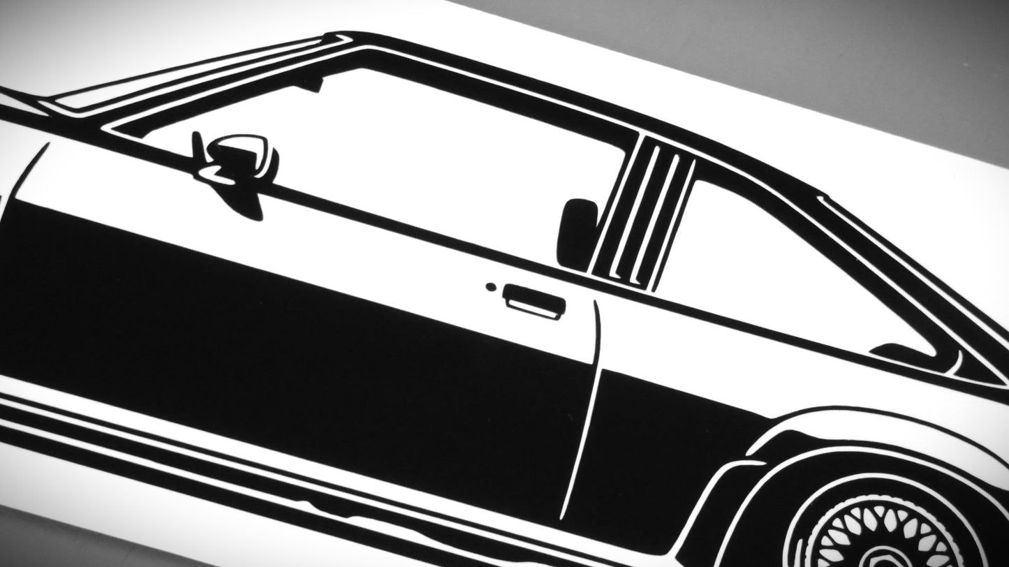 Opel Manta B GTE GSi BBS Aufkleber Sticker Silhouette Detailansicht