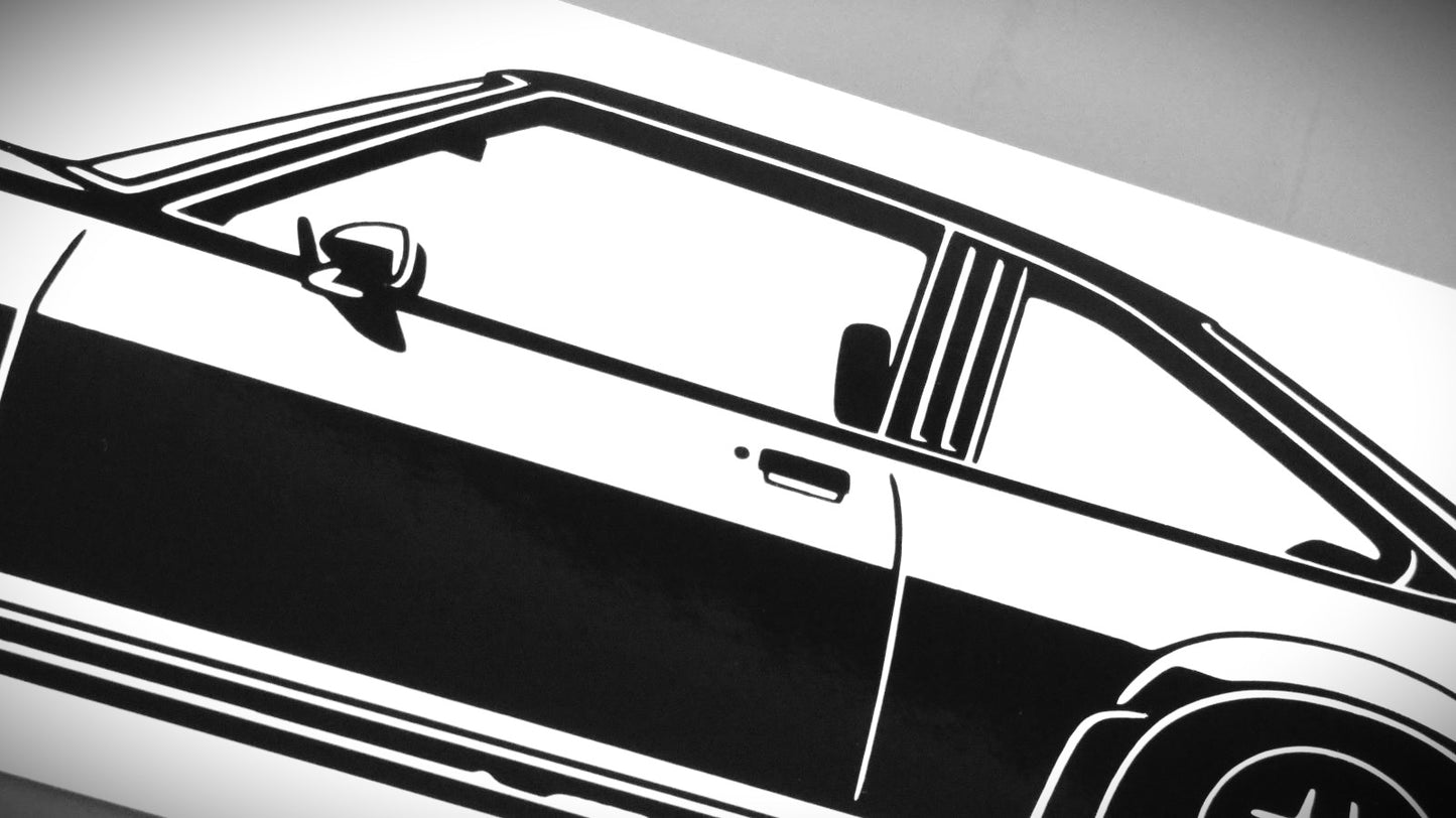 Opel Manta B GTE Tuning Aufkleber Sticker Silhouette Detailansicht