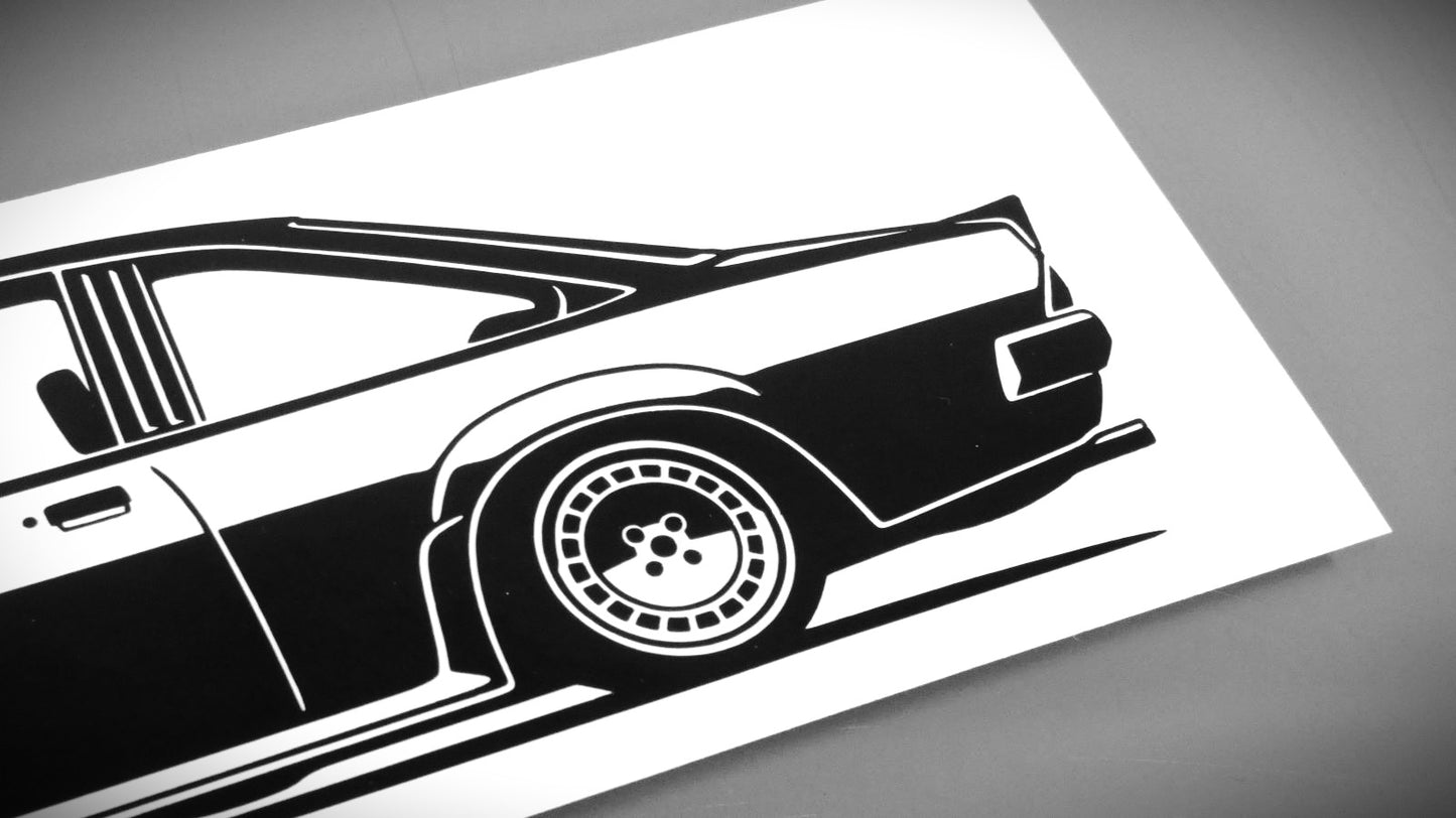 Opel Manta B GTE GSi Schmidt TH Line Aufkleber Sticker Silhouette Detailansicht Heck