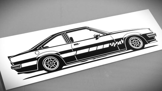 Opel Manta B GTE Sport Aufkleber Sticker Silhouette Fahrzeugansicht Rechts