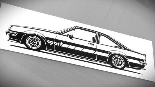 Opel Manta B GTE Serie 1 Tuning Aufkleber Sticker Silhouette Fahrzeugansicht Links