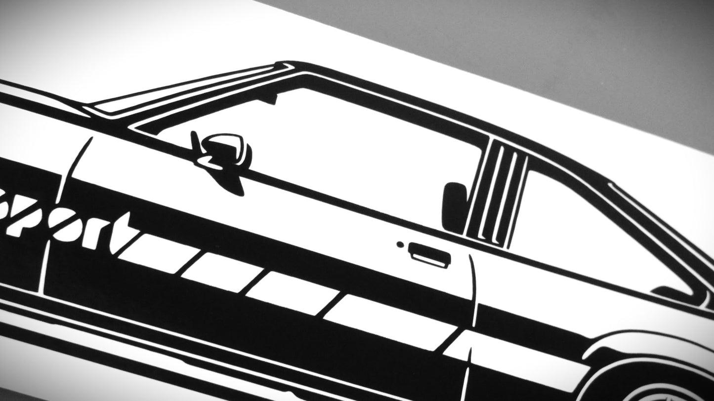 Opel Manta B GTE Sport Aufkleber Sticker Silhouette Detailansicht