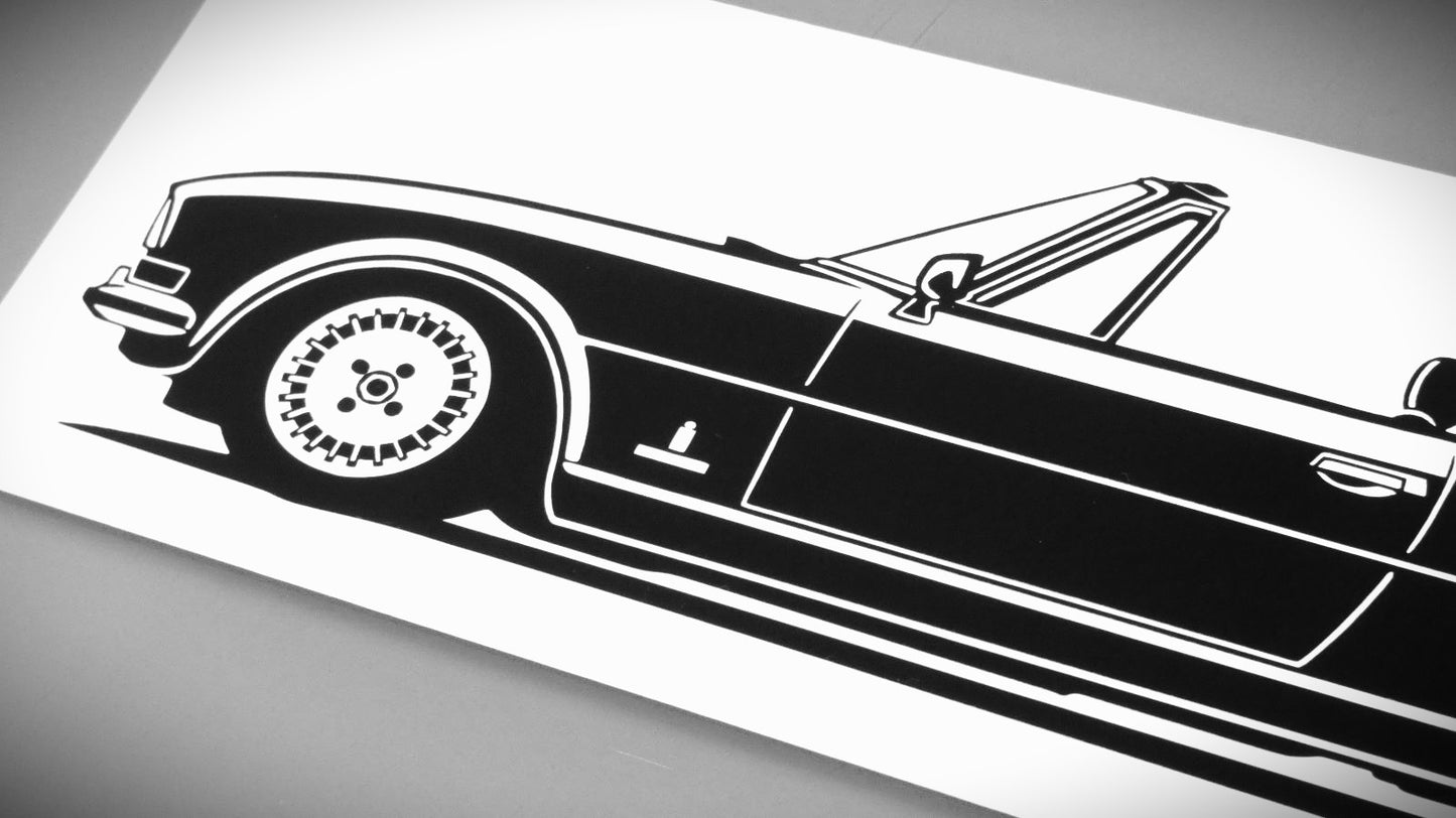 Peugeot 504 Cabrio Aufkleber Sticker Silhouette Detailansicht Front