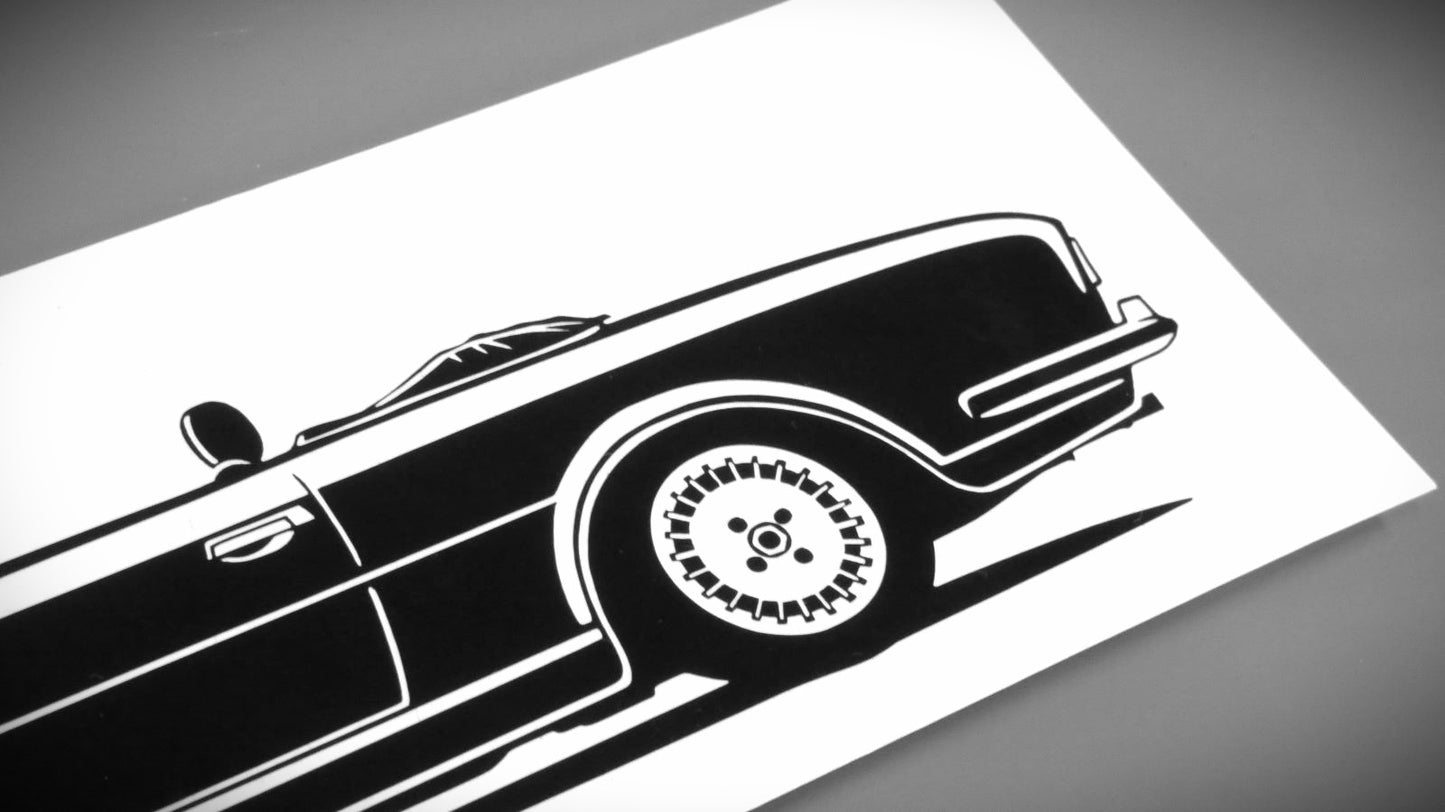 Peugeot 504 Cabrio Aufkleber Sticker Silhouette Detailansicht Heck